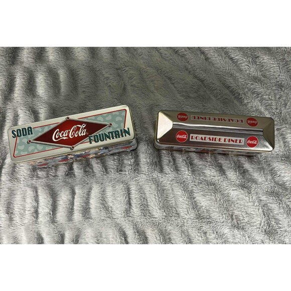 Vintage Coca-Cola Roadside Diner Collectible Tins 1990s EUC - Picture 2 of 3
